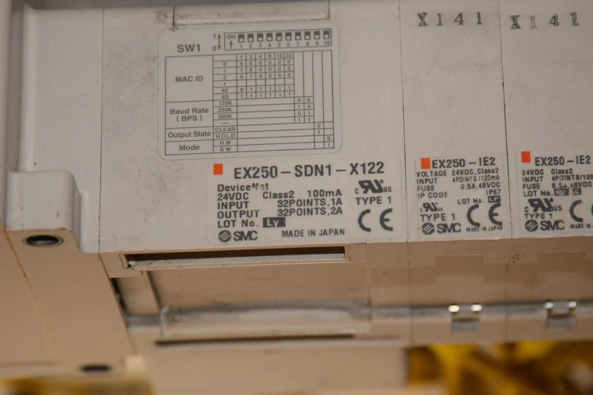 Used SMC EX250-SDN1-X122 Device Net 11 Slot EX250 Serial Interface Unit