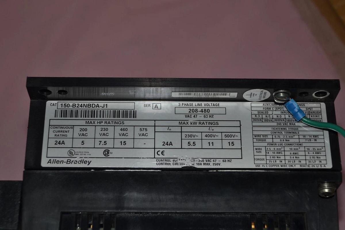Used ALLEN BRADLEY MOTOR CONTROLLER 150-B24NBDA-J1 150 B24NBDA J1 150B24NBDAJ1 3 PH