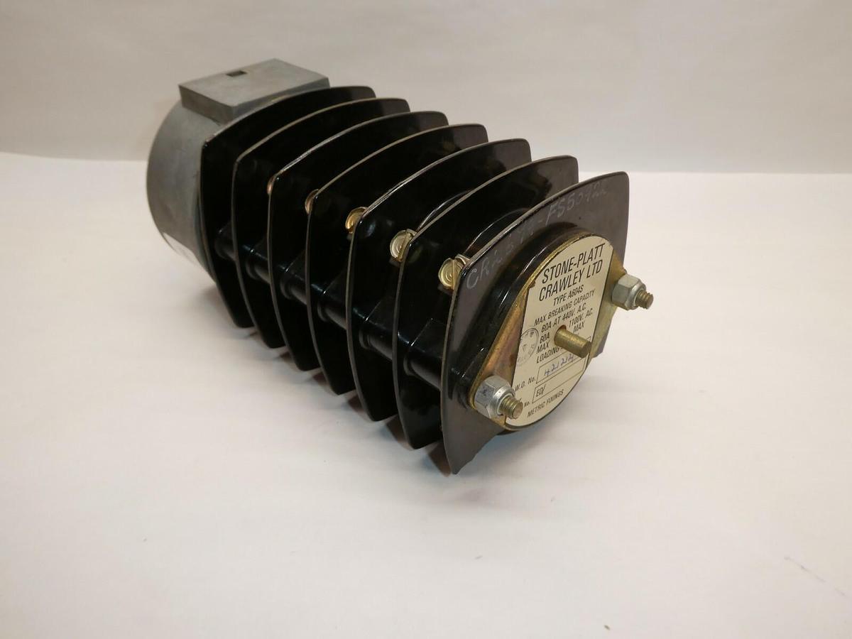(NEW) STONE-PLATT CRAWLEY LTD A604S 60A 440Vac 8P 3Pos Rotary Switch *Chip*