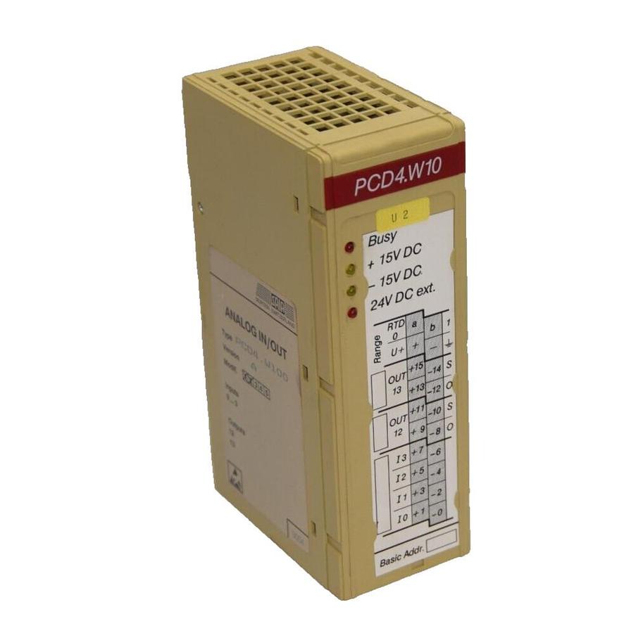Used SAIA PCD4.W100 Version A Analog Input/Output Module