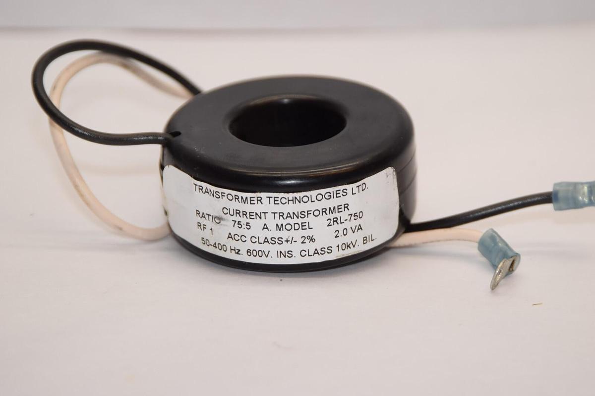 Used TRANSFORMER TECHNOLOGIES LTD. 2RL-750 75:5 Ratio 50-400Hz 2.0Va Transformer