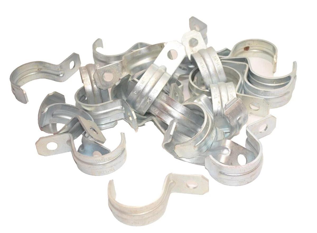 (NEW - Lot of 25) RACO H.W. 1-1/2" One Hole Conduit & Pipe Clamp , Steel