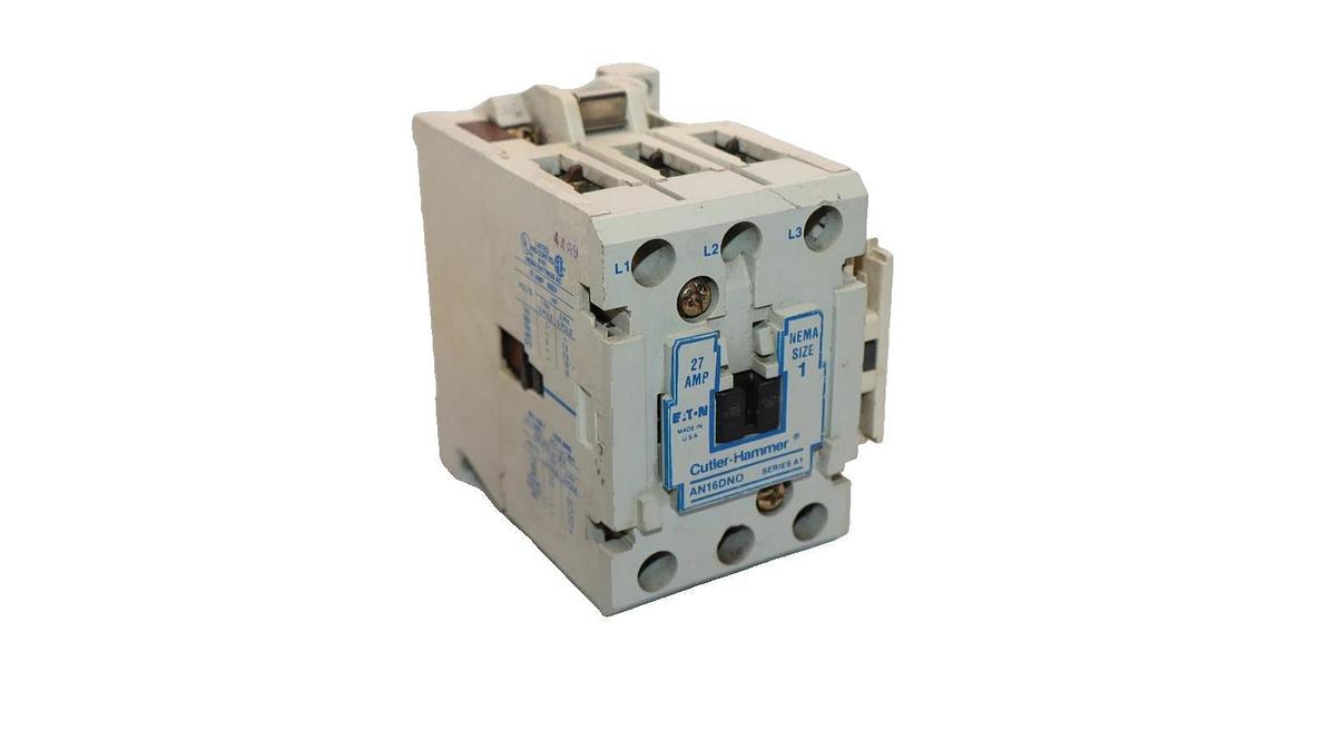Cutler-Hammer Eaton Contactor AN16DN0 Size Sz 1 600V 27A 27 Amp 120v coil 3P USA