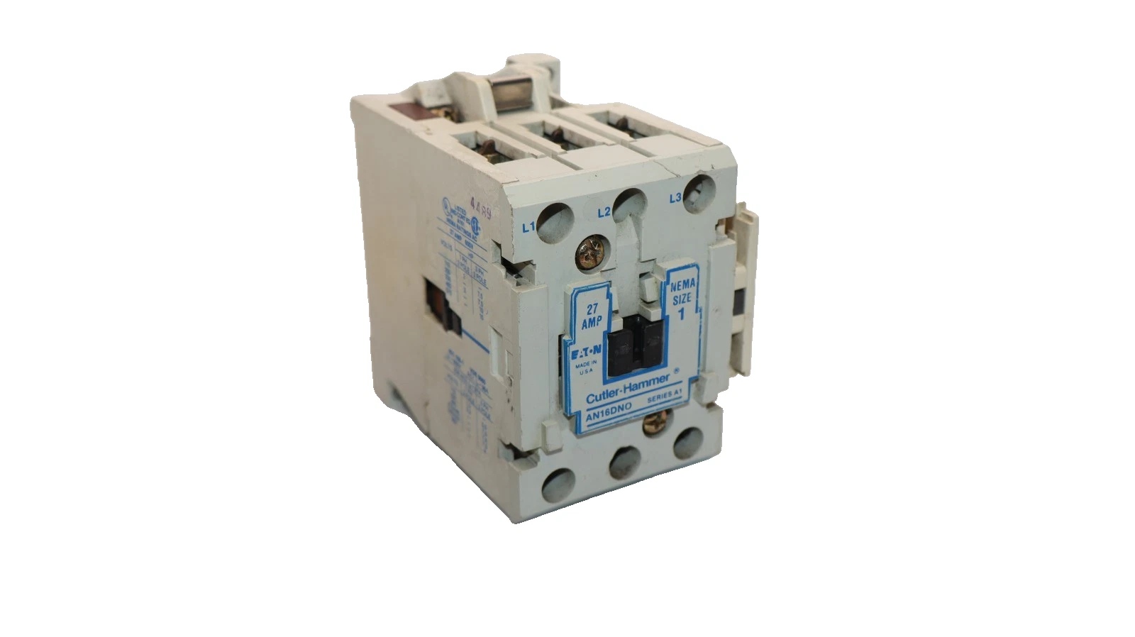 Cutler-Hammer Eaton Contactor AN16DN0 Size Sz 1 600V 27A 27 Amp 120v coil 3P USA