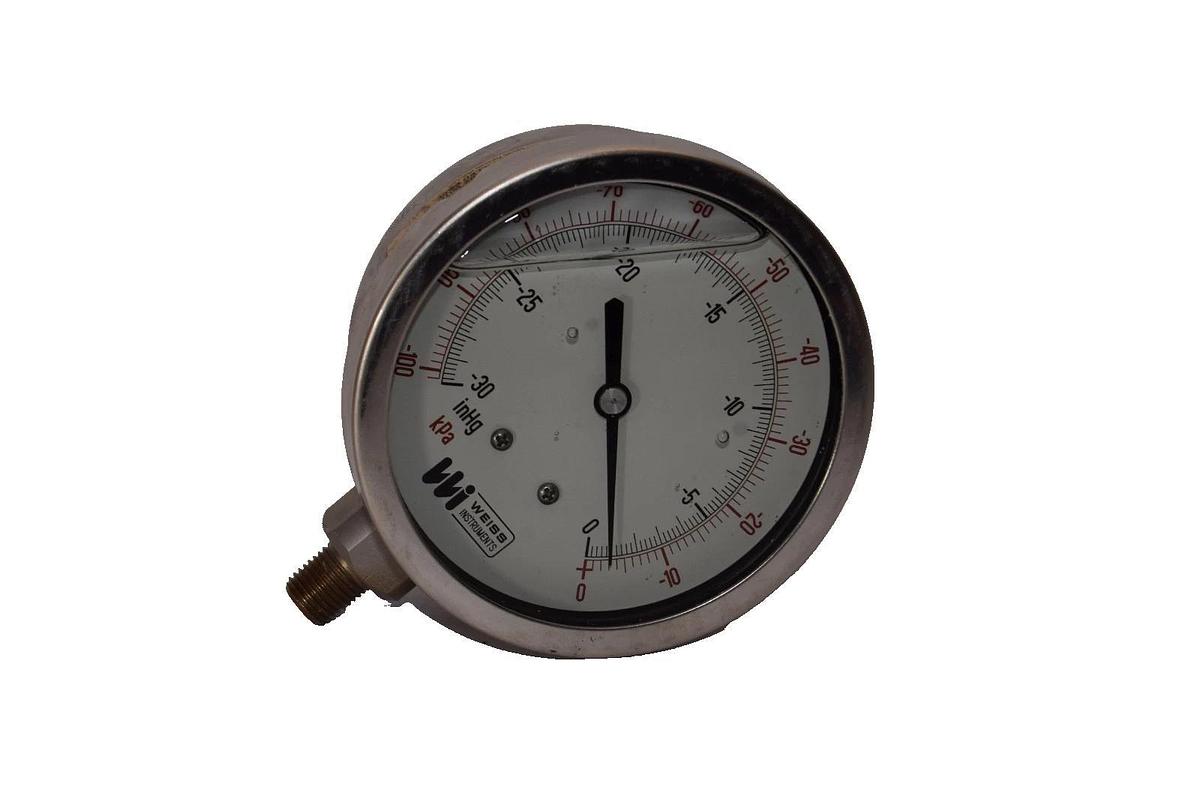 Weiss Instruments' 0-neg 100kpa 0-Neg 3 inHg 1/4" Npt Vacuum Gauge (New)
