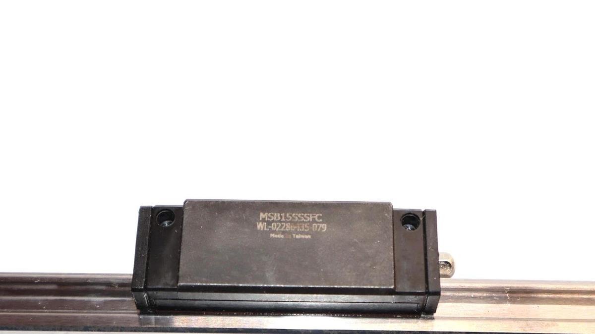 Used PMI MSB150 16" Slide 15mm With (2) MSB15SSSFC Linear Slide Bearings