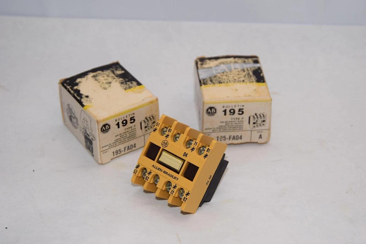 (NEW - Lot of 2) ALLEN BRADLEY 195-FA04 Type F Ser. A Add-on Contact Block