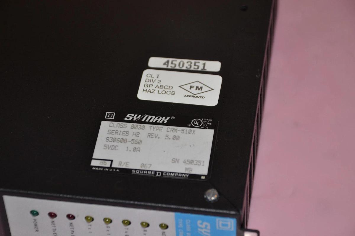 Used Square D Sy/Max Symax Sy/Net Network Interface 8030 CRM-510X CRM-510 H2 Rev 5
