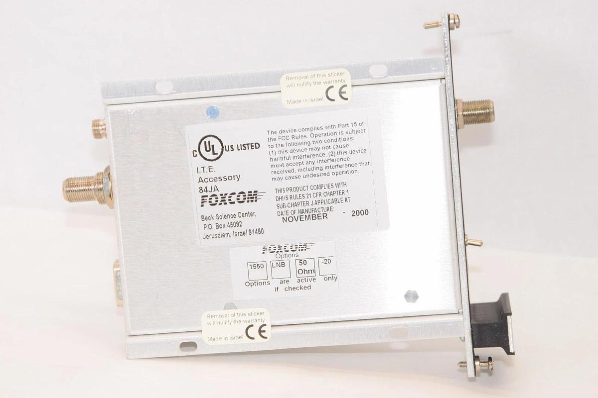 Used FOXCOM / ITE 7000R 84JA Fiberoptic Receiver Input / Output Module