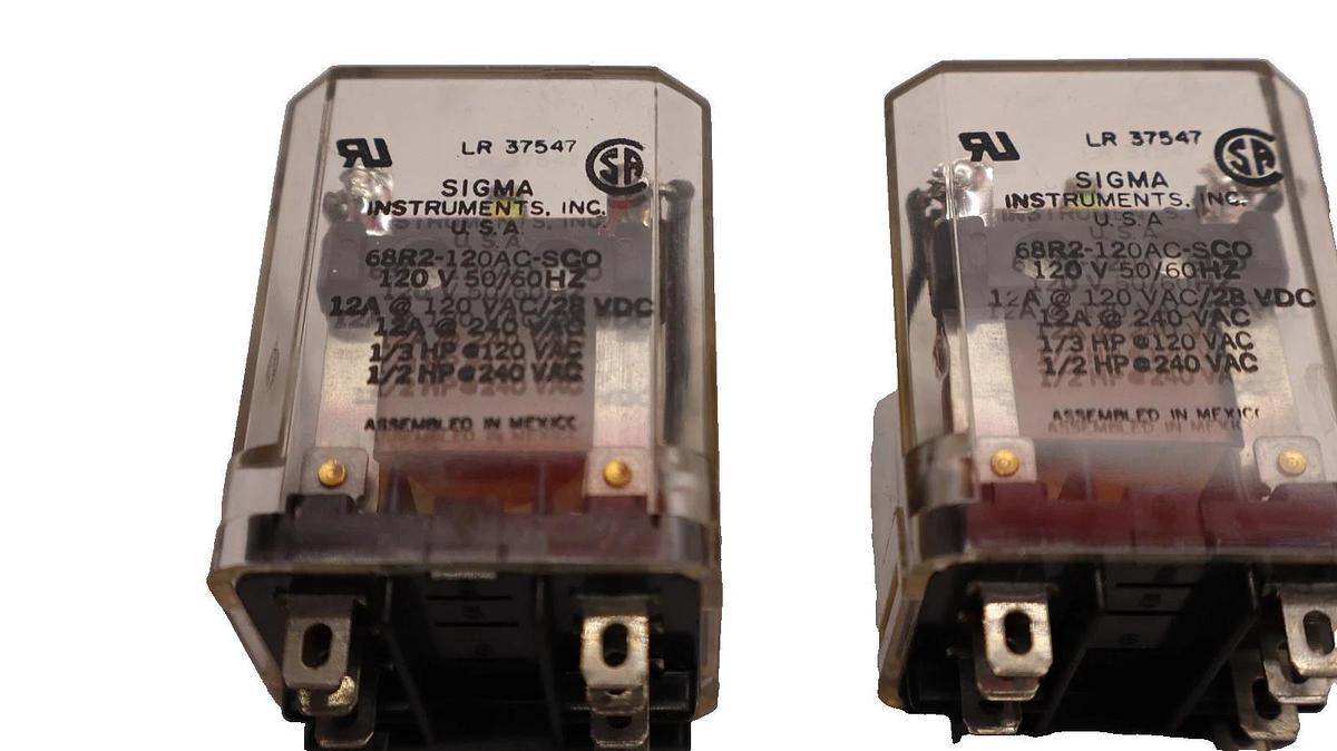 Used Sigma Instruments 68R2-120AC-SC0 120V 50/60Hz Relay USA (Lot of 2)