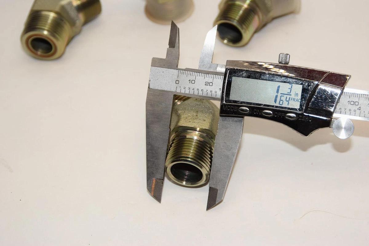 Used (2) NEW PARKER HYD FITTING ADAPTER 45 Deg O-ring face Seal Lok 3/4" npt - o ring