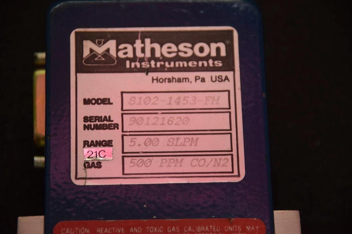 Used MATHESON 8102-1453-FM GAS PRODUCTS MASS FLOW TRANSDUCER 5.00 SLPM 500 ppm CO N2