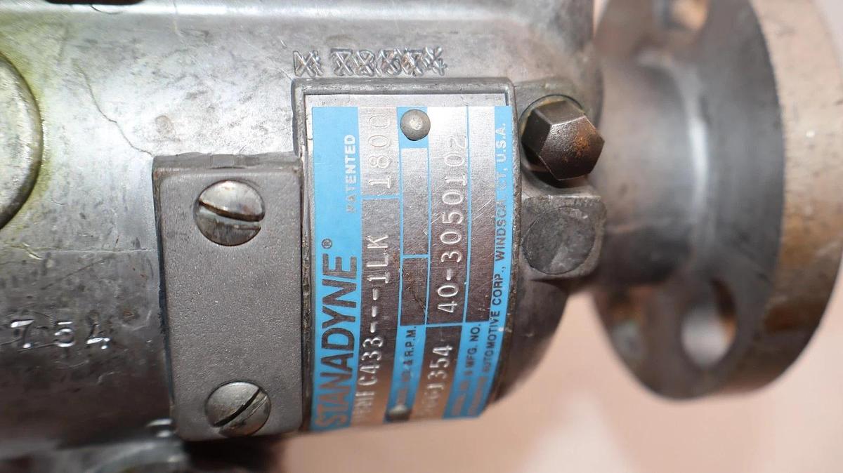 Used Standadyne Injector Fuel Pump DBMFC433-1LK RPM1800 40-3050102