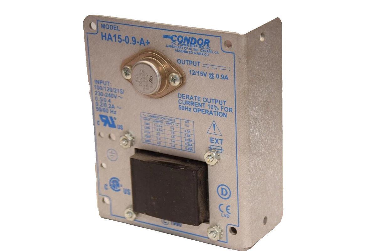 Used CONDOR HA15-0.9-A+ 12/15V @ 0.9A Power Supply