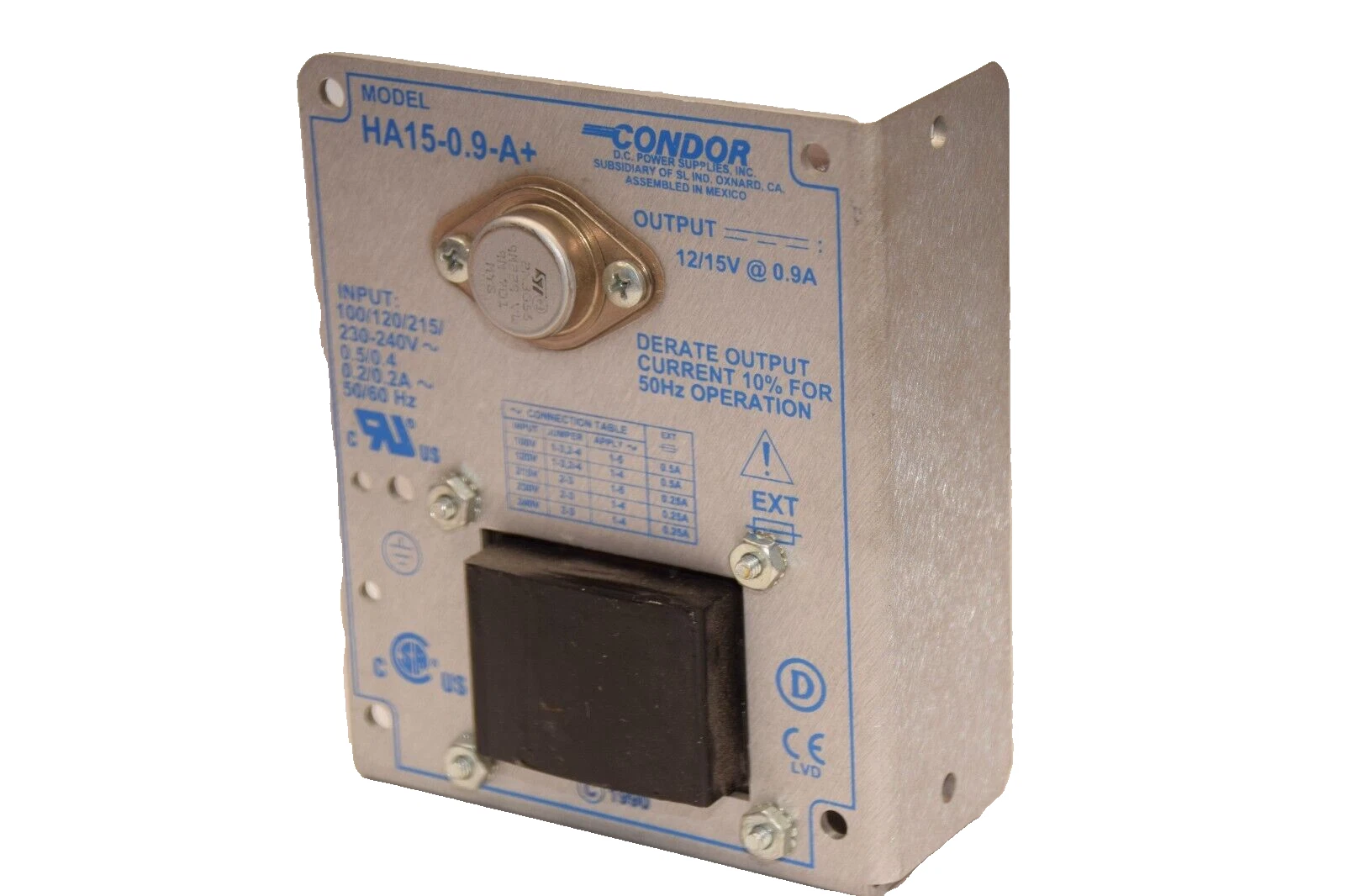 Used CONDOR HA15-0.9-A+ 12/15V @ 0.9A Power Supply