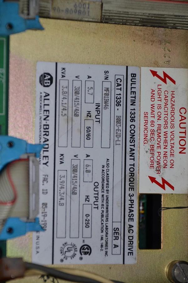 Used ALLEN BRADLEY DRIVE 1336-B003-EJD-L1 1336 B003 EJD L1 1336B003EJDL1 4.8 KVA