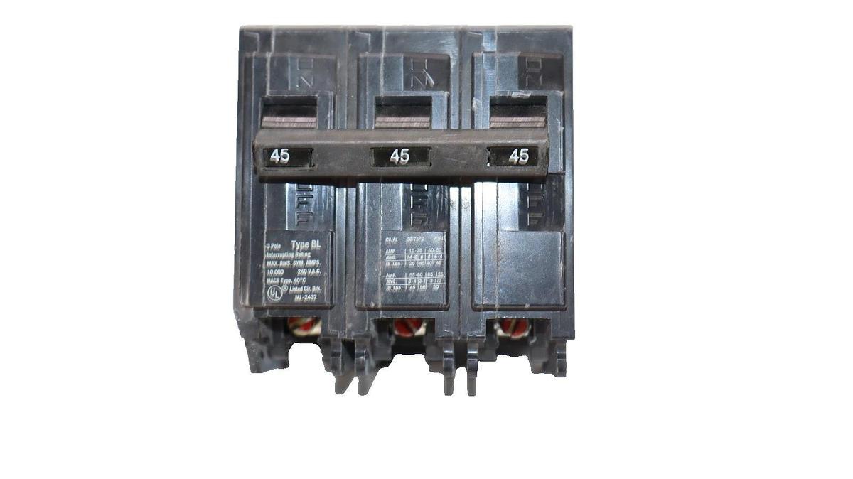 Used Siemens 45A Circuit Breaker ITE 3Pole 45 Amp BL B345