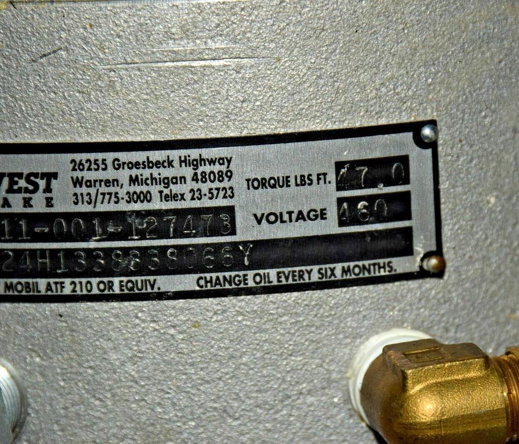 MIDWEST BRAKE 9824H1338338066Y 47 ft lbs 460v 1-1/2" 9824-H1338-3380-66Y NEW