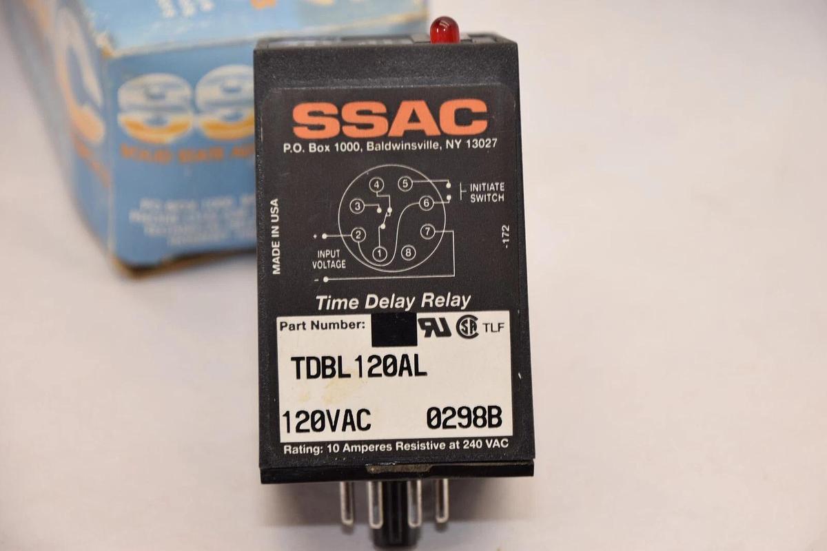 (NEW) SSAC TDBL120AL 120Vac Time Delay Relay