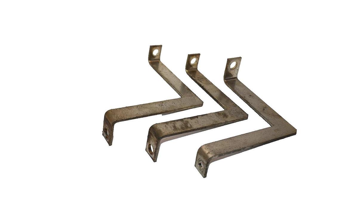 Used 4-1/2" x 3/4" x 1/8" x 4-1/2" L-Shaped Copper Buss Bar (Lot of 3)