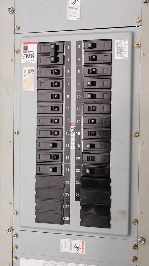 Used Cutler-Hammer Panelboard Pow-R-Line PRL1a 1ph 100a in Stahlin N30206HWT Enclosur