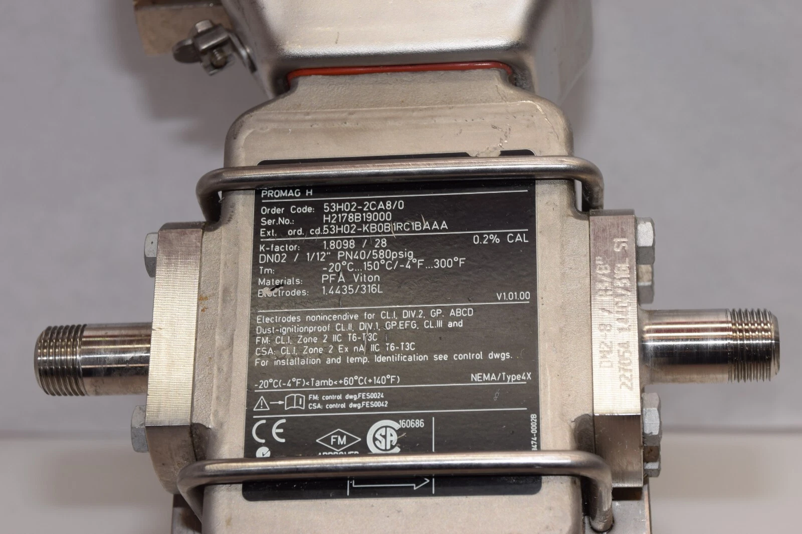 Used ENDRESS + HAUSER 53H02-2CA8/0 53H022CA80 Promag H Flowmeter
