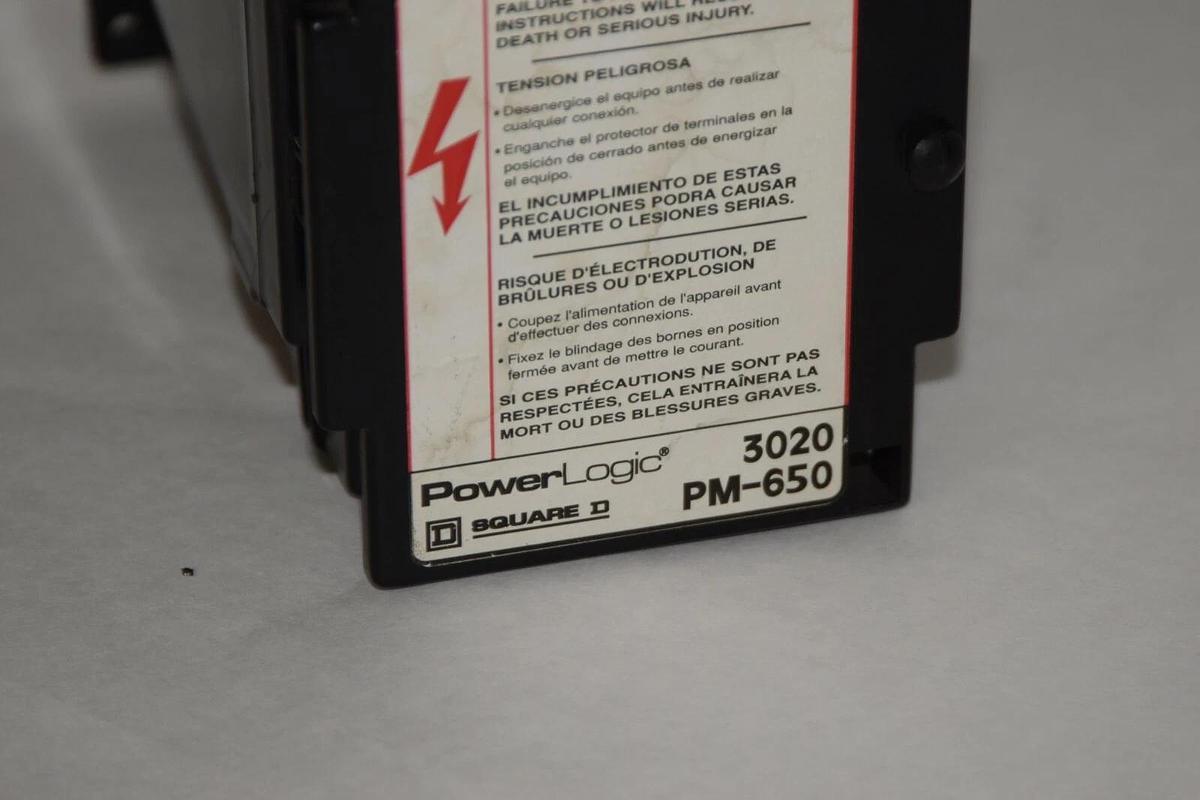 Used SQUARE D 3020 PM-650 PM650 240 VAC 96mA POWERLOGIC POWER METER