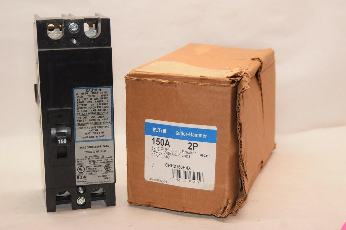(NEW) EATON CUTLER HAMMER CHH2150H4X 240Vac 150A 150 Amp 150 A Circuit Breaker
