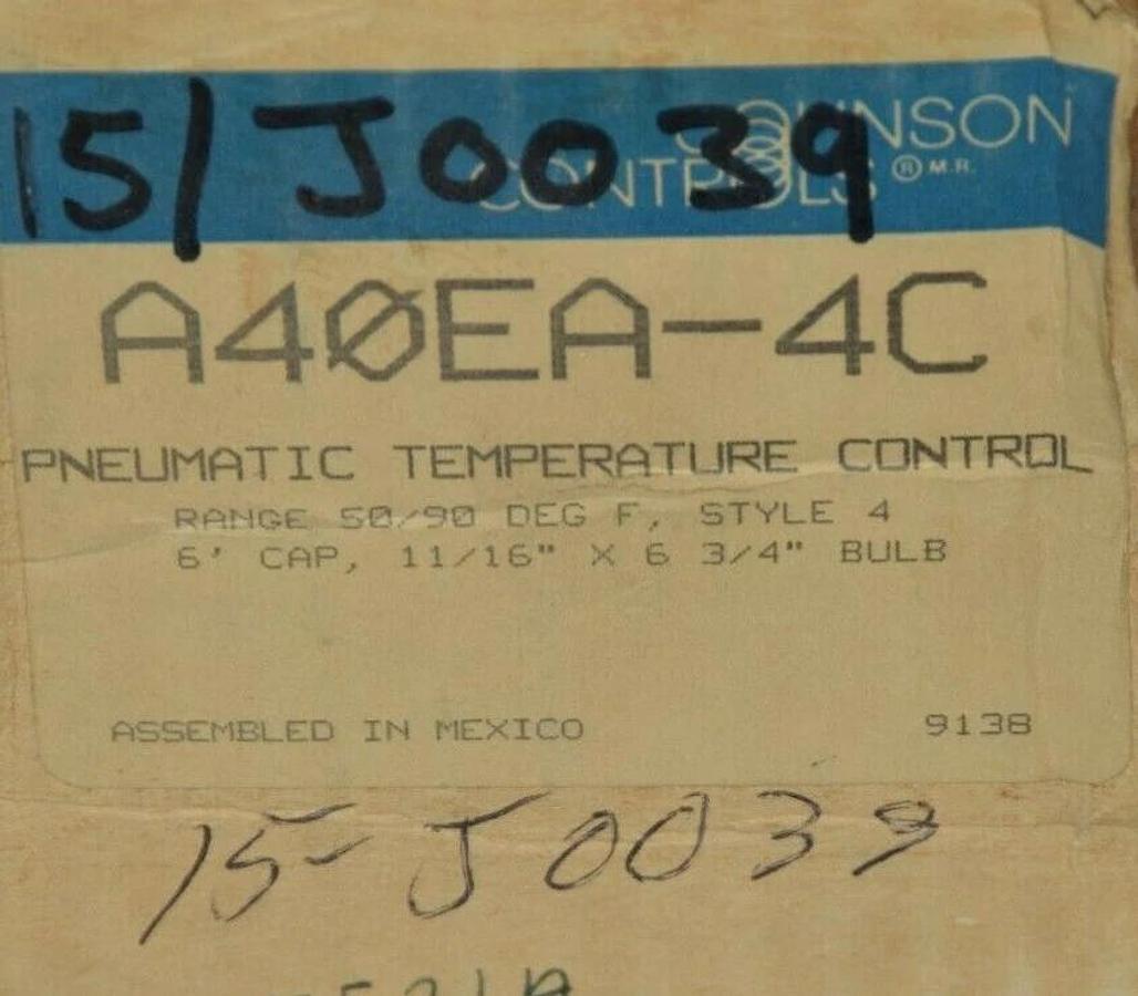 (NEW) JOHNSON CONTROLS A40EA-4C A40EA4C Pneumatic Temperature Control