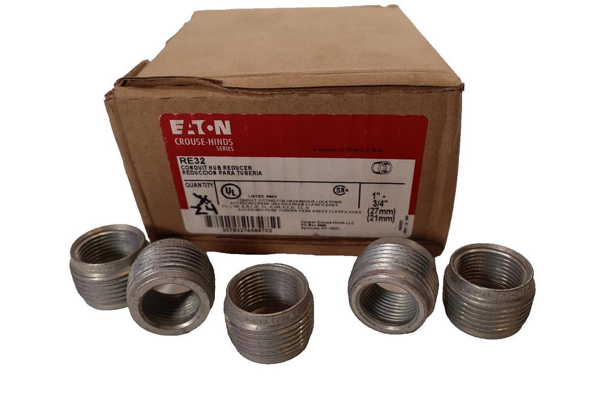 Eaton RE32 1" - 3/4" Conduit Hub Reducer (New - Box of 24)