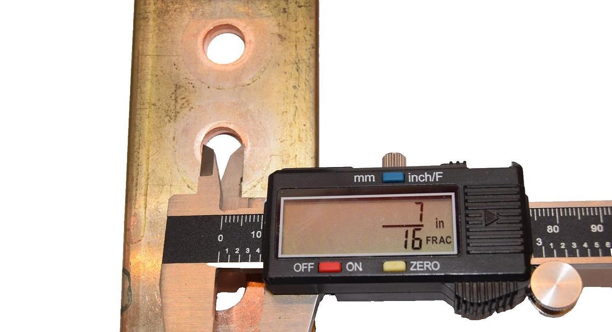 Used (Lot of 3) 5-1/2"x2"x3-1/4" 90 Deg. Solid Copper Buss Bar for Breaker/ Contactor