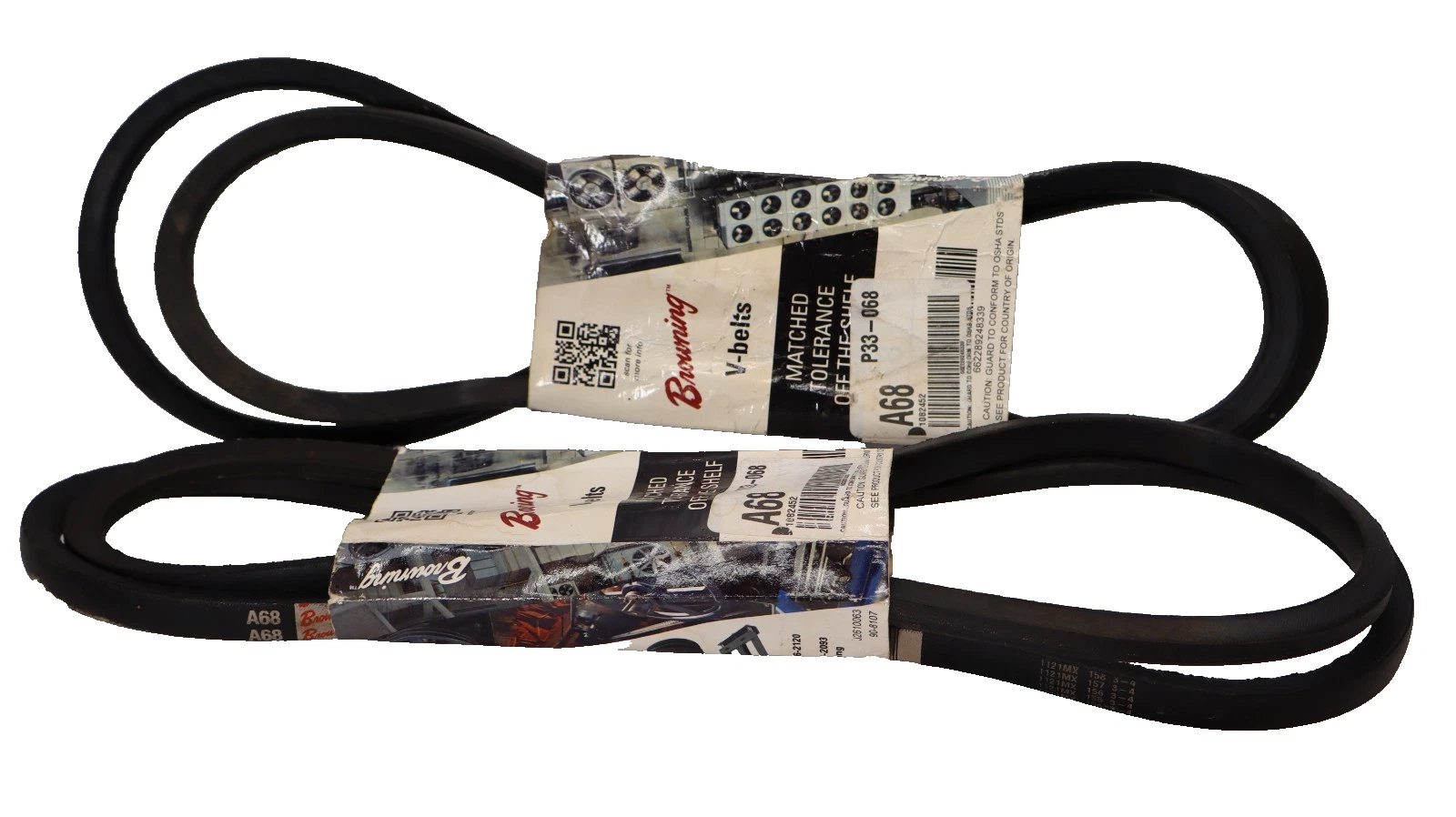 Browning Belt V-Belt A68 Super Gripbelt Vbelt (New - Lot of 2)