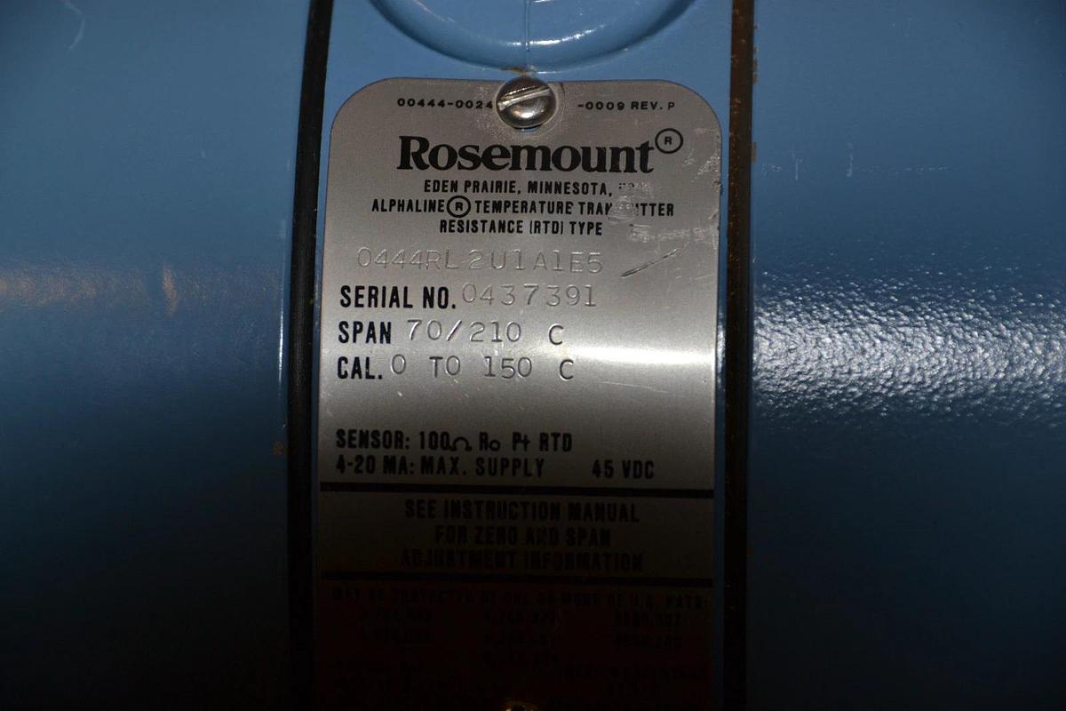 Used Rosemount 0444RL 2U1A1E5 Temperature Transmitter 70-210 c   0444RL2U1A1E5