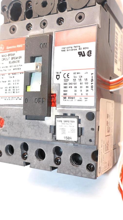 Used GE GENERAL ELECTRIC SELA36AI0150 150A 150 A Breaker SRPE150A Shunt SAUXPAB2 Aux
