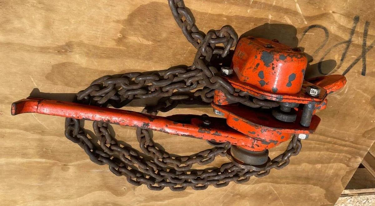 Used JET 3 Ton MiniMite Puller Leaver Chain Hoist Come Along 6,000lb MM355 15ft chain