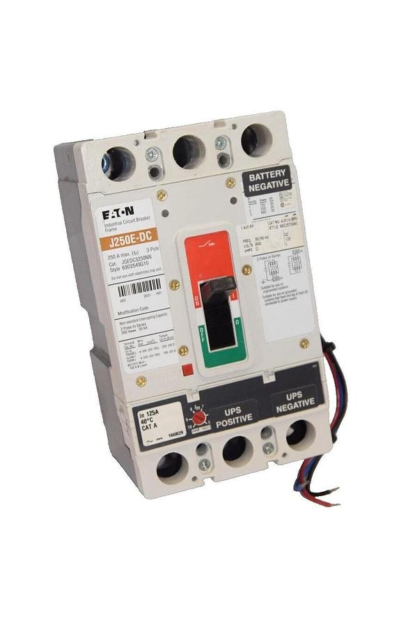 CUTLER HAMMER EATON JGEDC3250NN J250E-DC 250A w/ 125A Trip Breaker New Takeout