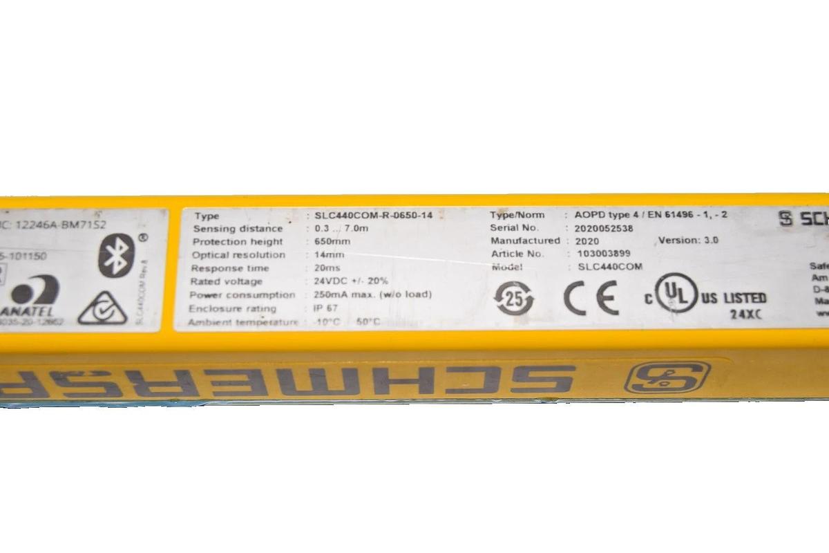 Schmersal Safety Light Curtain SLC440COM-R-0650-14 Receiver (New)