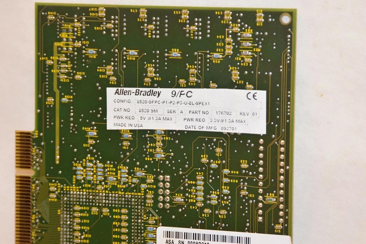 Used Allen Bradley 9/Series card 8520-9FPC-P1-P2-P3-U-8L-9PEX1 8520 9M, 176702, 9/PC