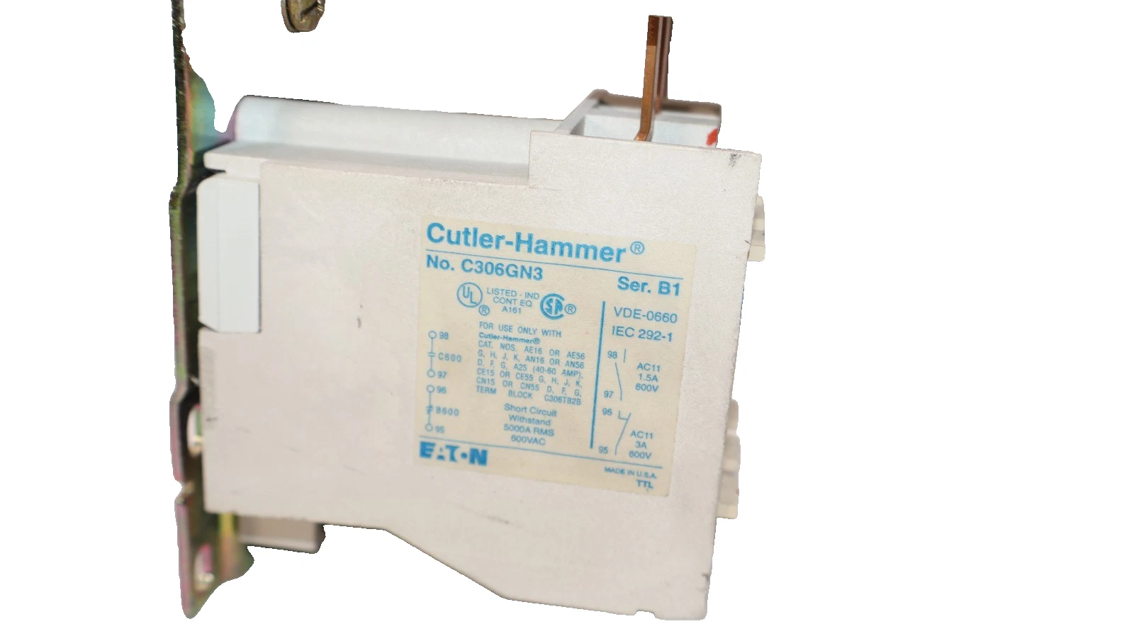 Cutler-Hammer Eaton Starter CE15HN3 C306GN3 660V 60A 60 Amp 120v Coil H2014B
