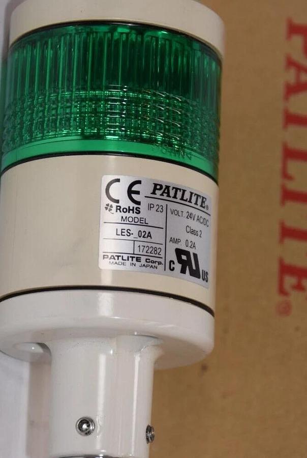 (NEW) PATLITE LES-102A-G , S009795 24V , 0.2A Green Tower Light