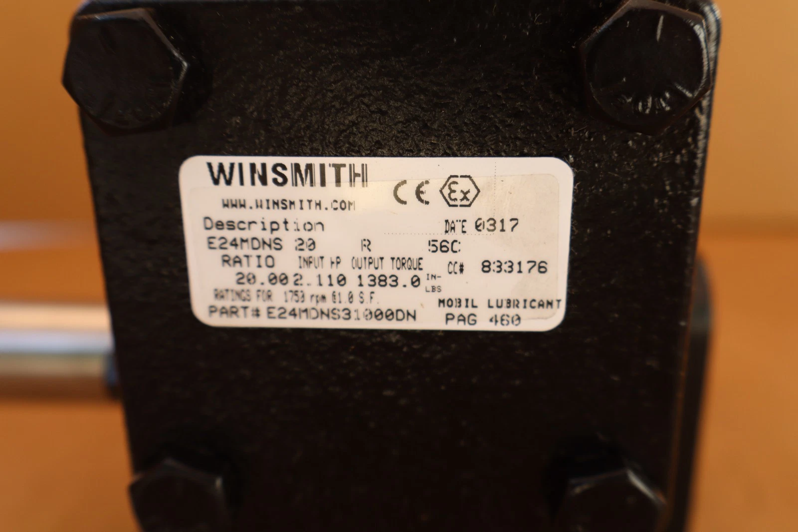 Winsmith SE Encore Gear Box Speed Reducer E24MDNS31000DN E24MDNS 20R 20:1 *NOS*
