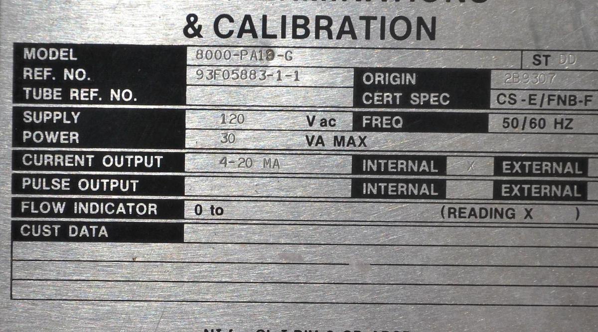 Used FOXBORO MAGNETIC FLOW TRANSMITTER 8000 SERIES 8000-PA13-G 8000 PA13 G 8000PA13G