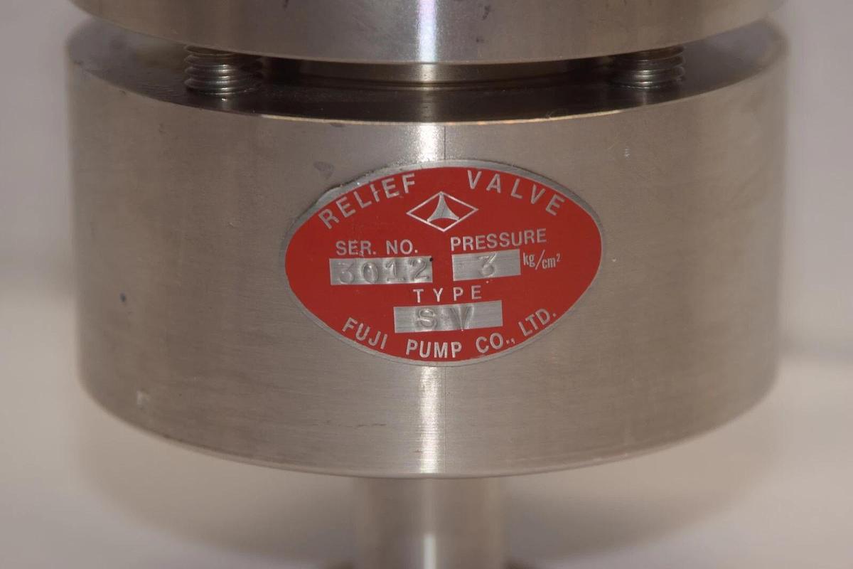 Used FUJI PUMP Co. Type SV 3 kg/cm2 SS Sanitary Pressure Regulating Relief Valve 1"