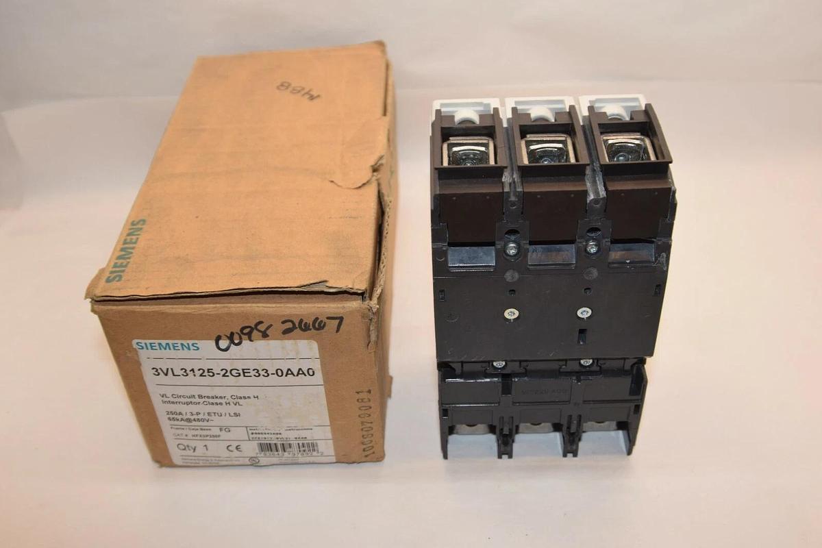 SIEMENS 3VL3125-2GE33-0AA0 CIRCUIT BREAKER 600V 250 Amp 3P HFX3P250 HFGA NEW