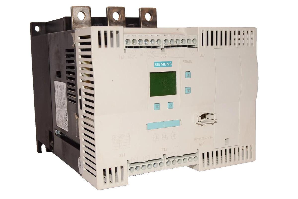 Used Siemens AC Semiconductor Motor Starter 3RW4445-6BC34 SIRIUS 115v DAMAGE TO COVER