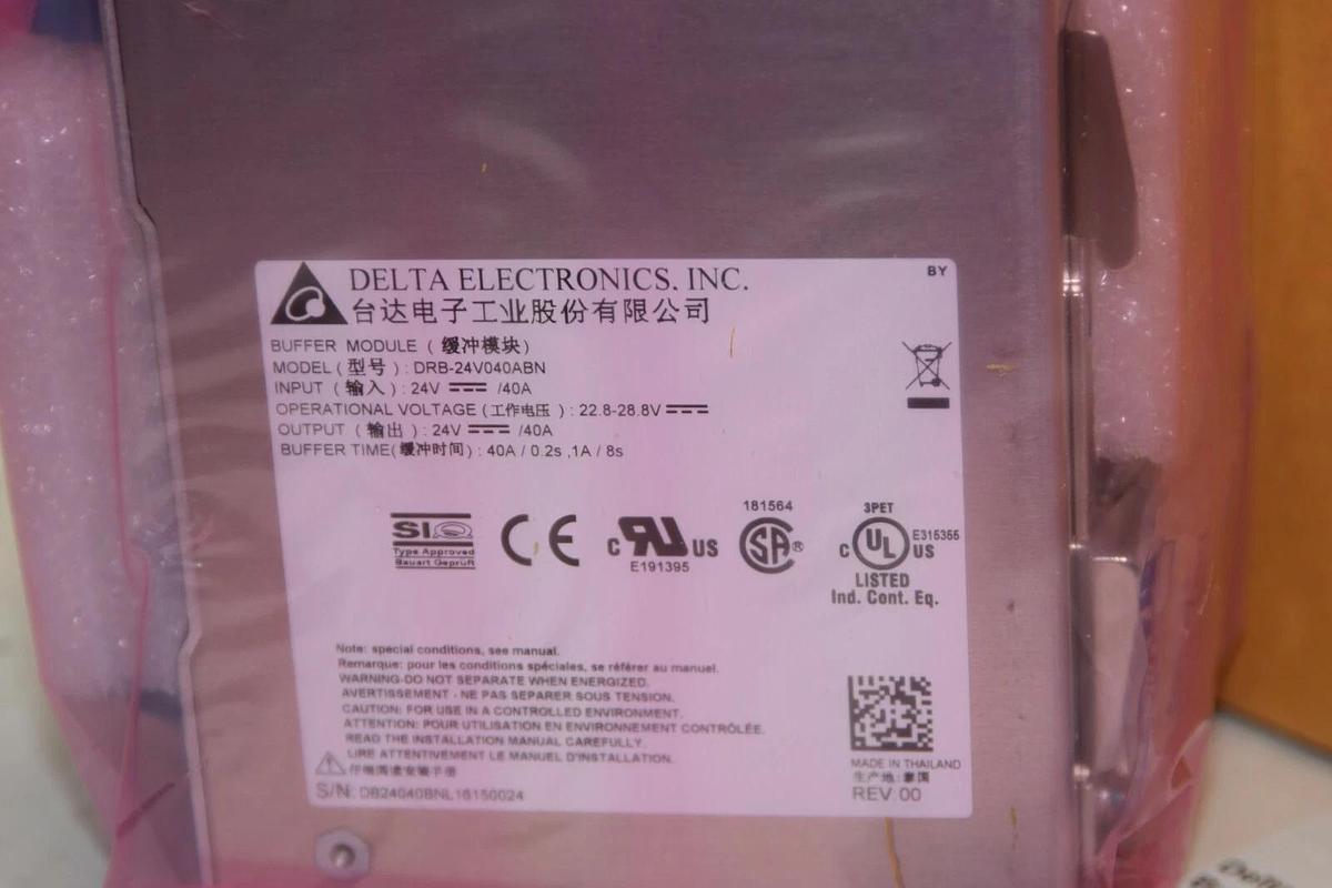 (NEW) DELTA ELECTRONICS DRB-24V040ABN 24V 40A 0.2s Rev 00 Buffer Module