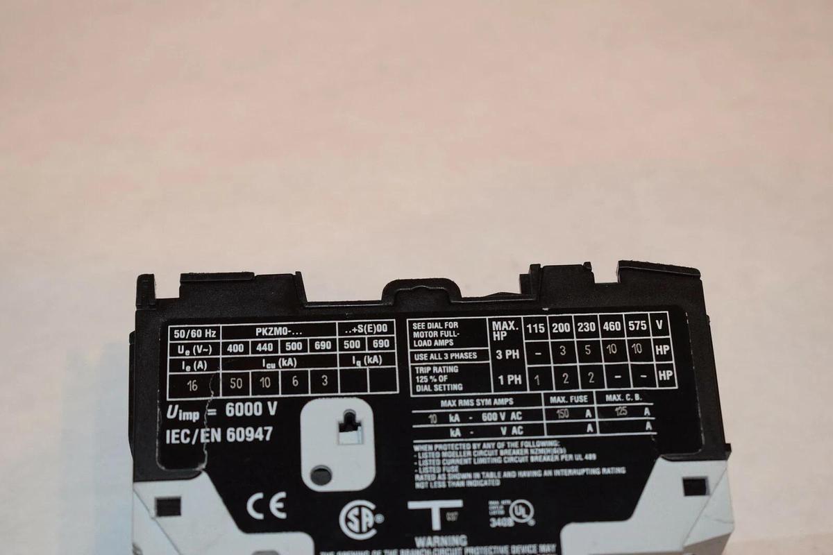 Used MOELLER PKZM0-16 MANUAL 10-16A MANUAL MOTOR STARTER