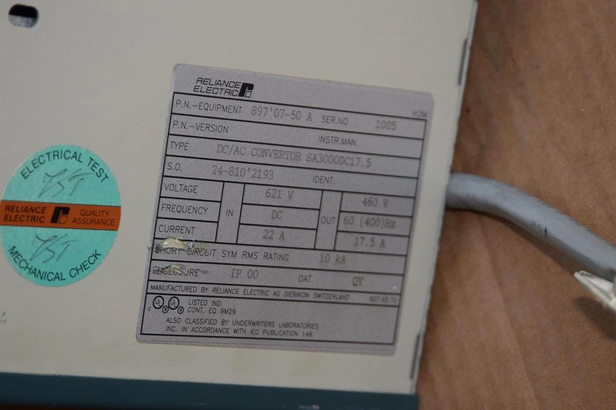 Used Reliance AutoMax SA3000 AC Power Module DC/AC Converter SA3000DC17.5 897.07.50 A