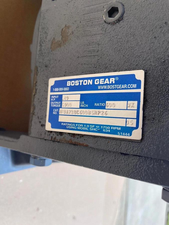 BOSTON GEAR Double Reduction Speed Reducer Worm Gear Box HFWA738C600B5HP26 600:1