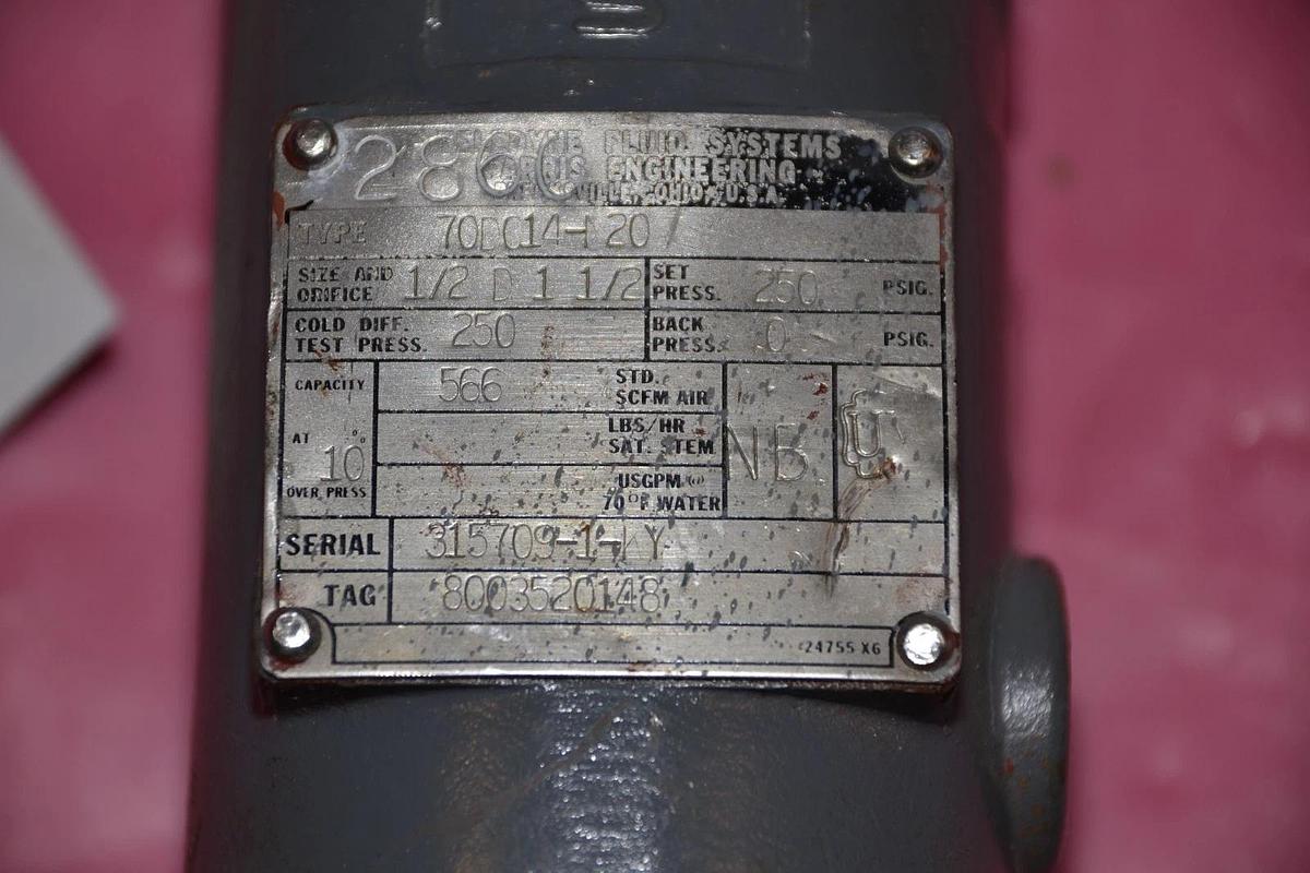 Refurbished TELEDYNE FARRIS VALVE 70DC14-M20 70DC14 M20 70DC14M20 SIZE 1/2 1 1/2 refurb